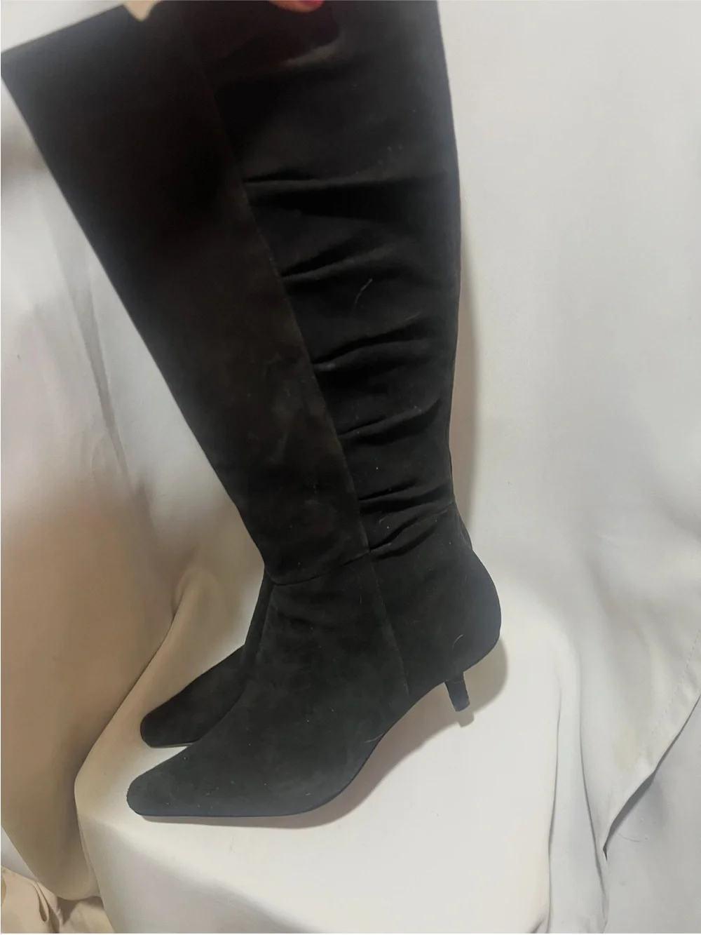 Bandolino Bodarwin Black Suede Leather Knee High Slouch Boots Women’s 7.5M